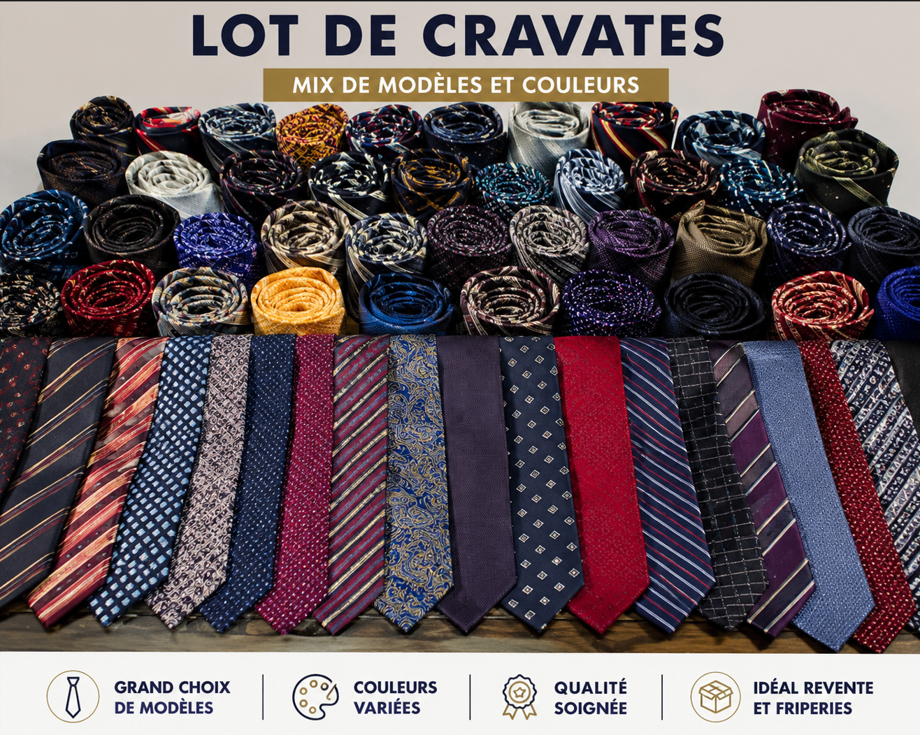Homme – Friperie Cravates Mixtes – 45kgs