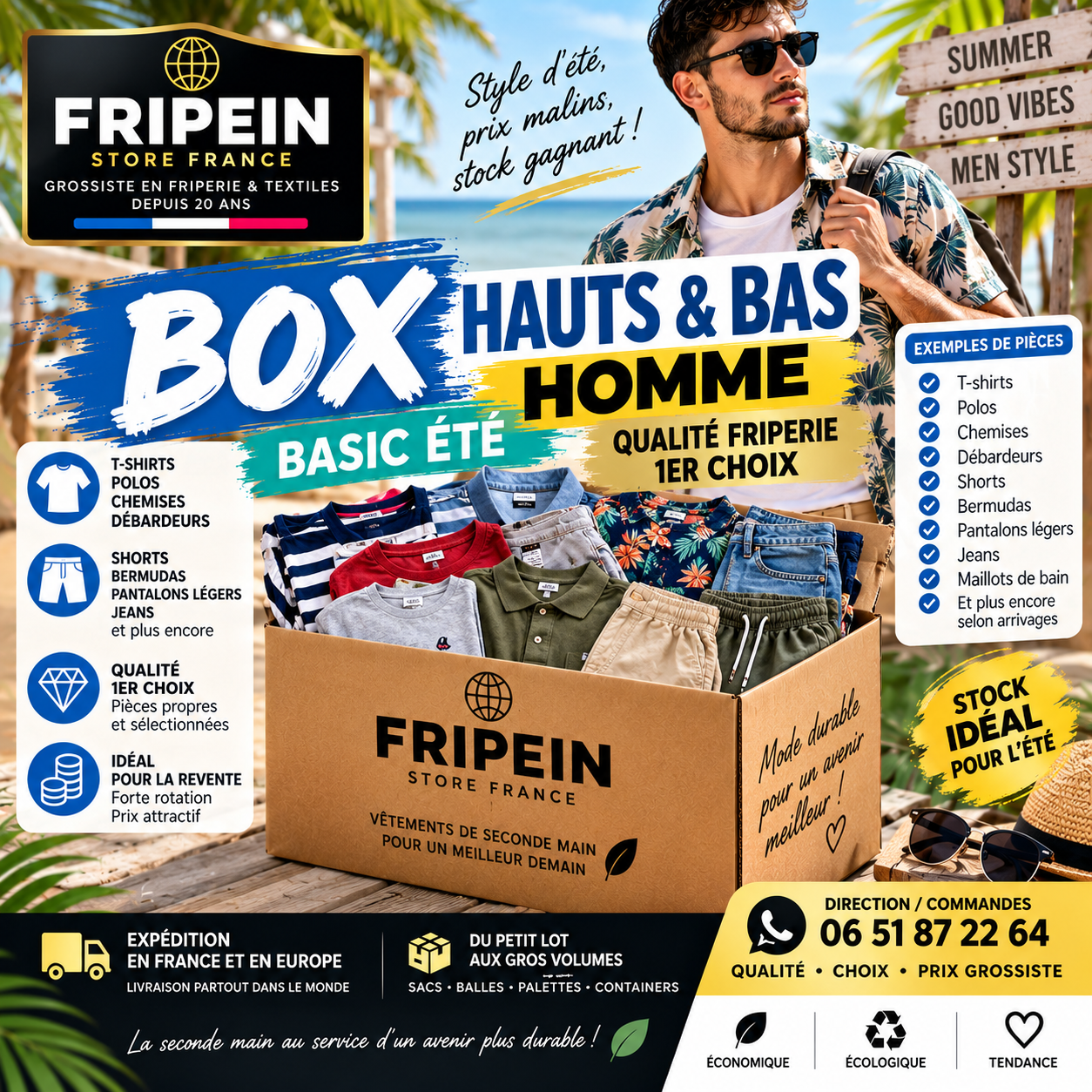 BOX Homme Basic Été · Hauts et bas · Friperie 1er choix