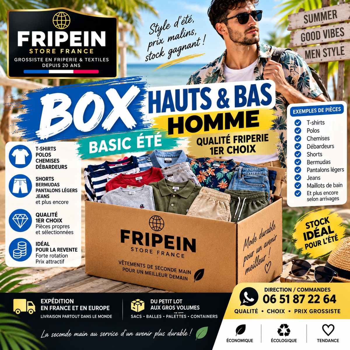 BOX Homme Basic Été · Hauts et bas · Friperie 1er choix