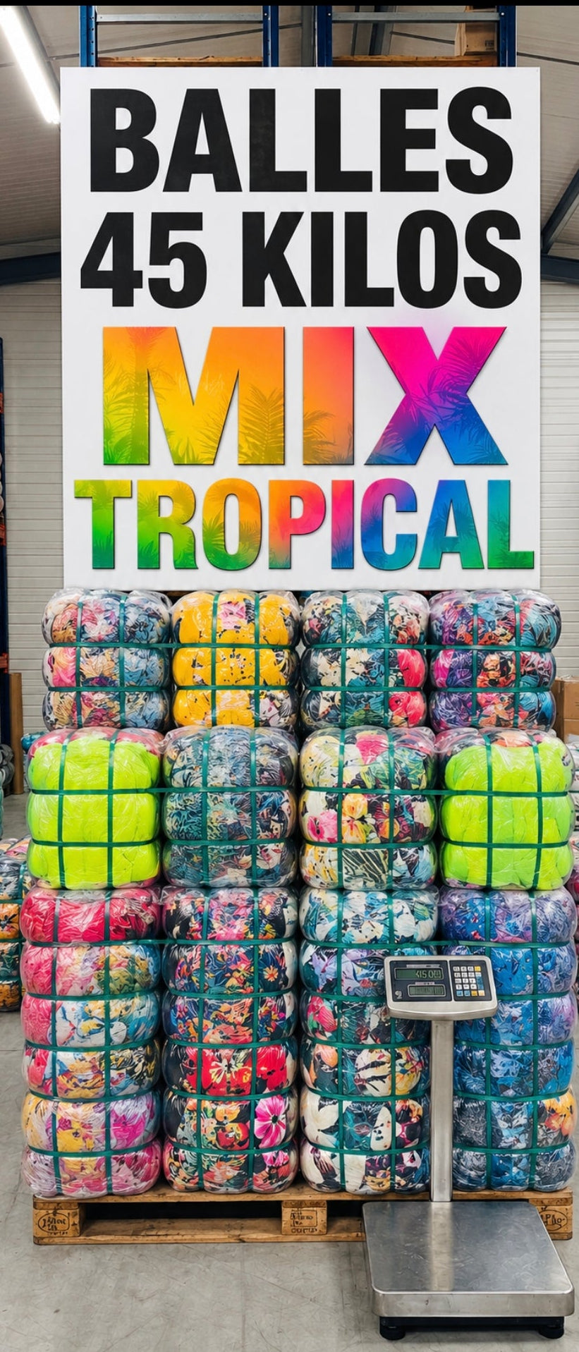 15 balles 45 kilos mix tropical femme homme.enfant