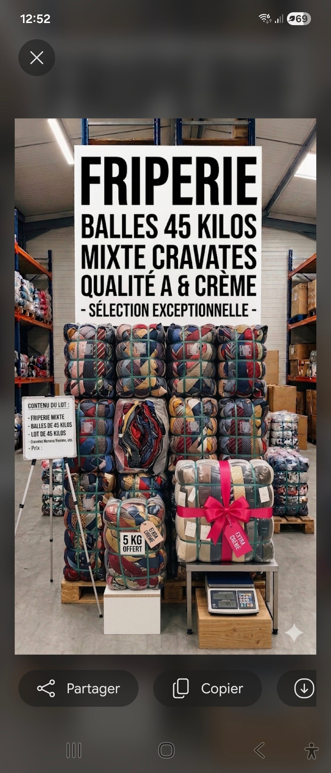 cravates mixte FRIPERIE 45 kilos de cravate mixtes
