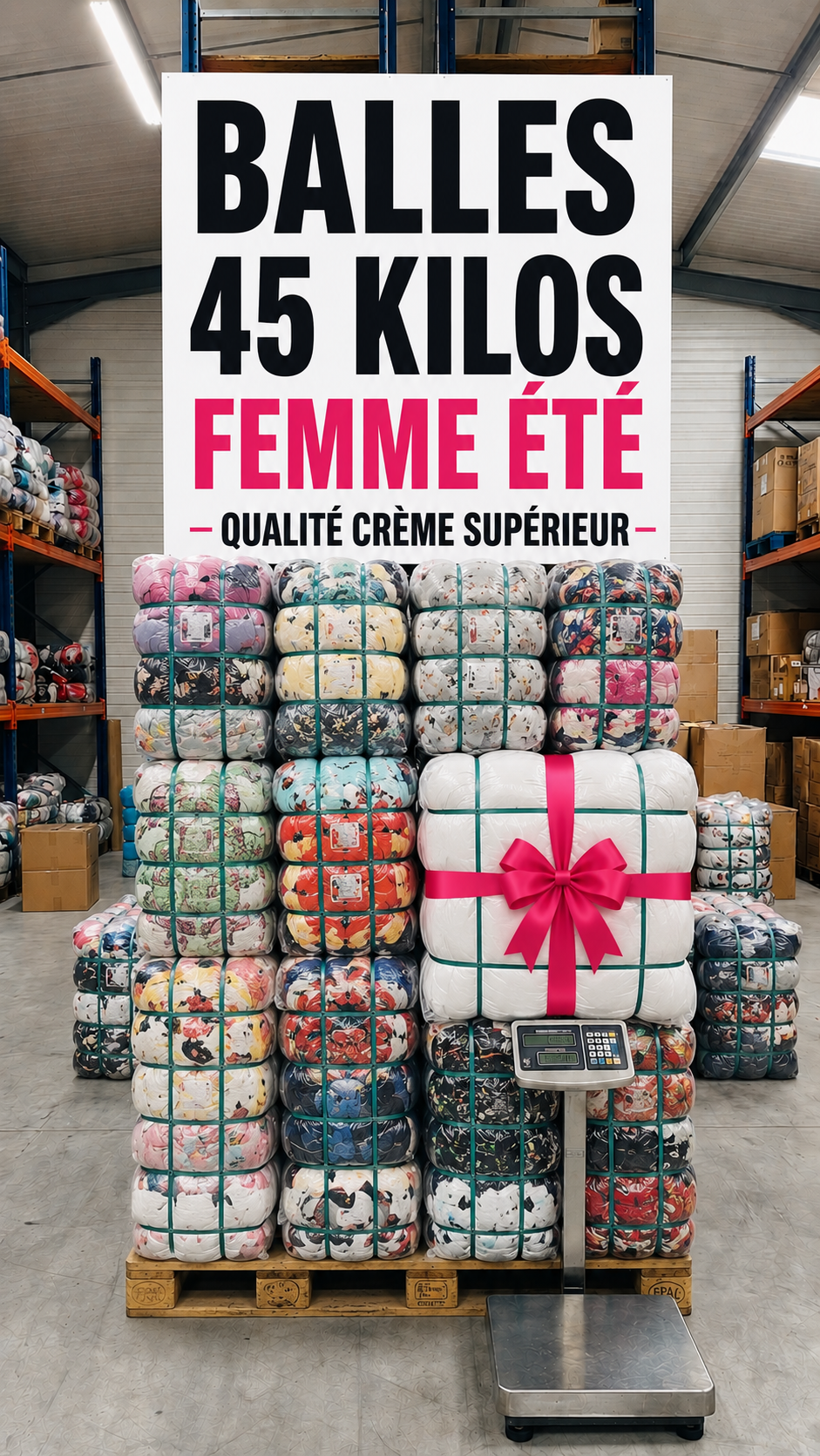 Femme été Balles 45 kilos friperie SUPERIEUR et déstockage MELANGER