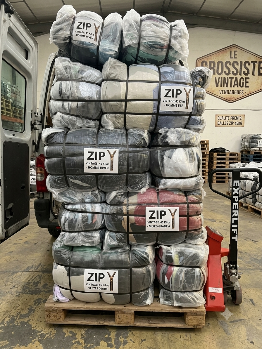 Balles 50 kilos zip vintage femme homme